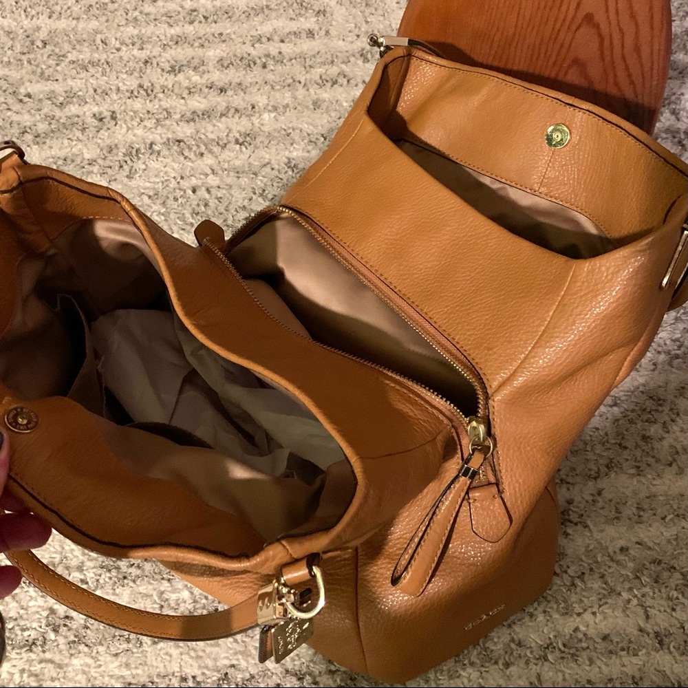 SOLD - COACH camel / tan colored satchel - Picture 7 of 12